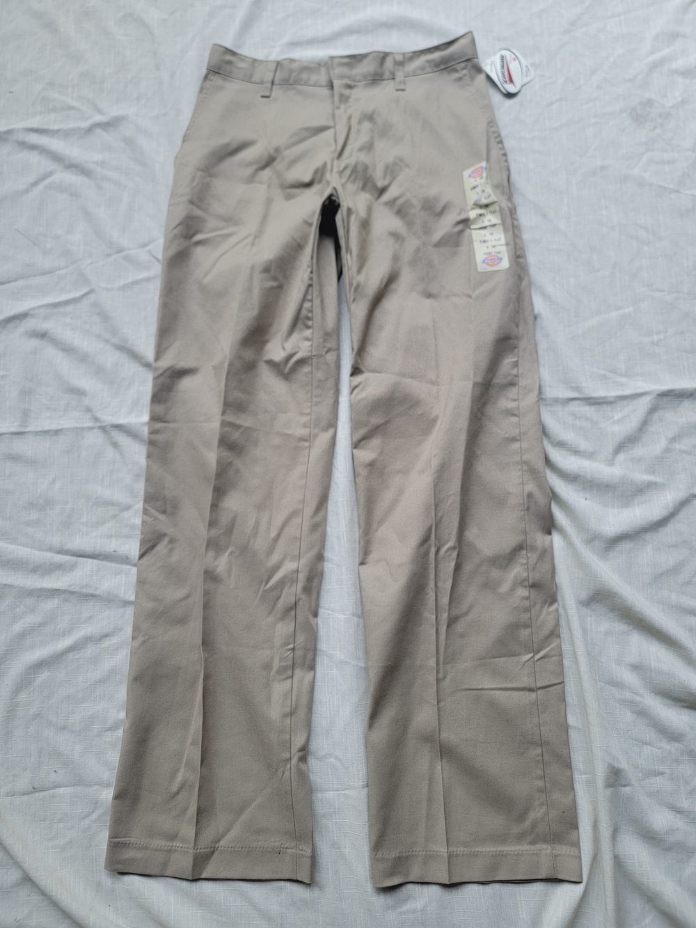 Dickies Women's Flat Front Relaxed Workwear Pants FP111KH Khaki Sz 6 6r Nwt
